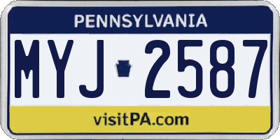 PA license plate MYJ2587