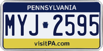 PA license plate MYJ2595