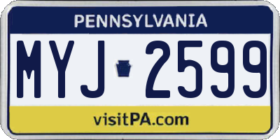 PA license plate MYJ2599
