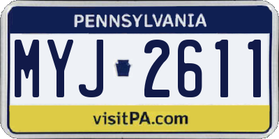 PA license plate MYJ2611