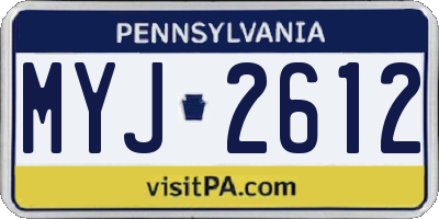 PA license plate MYJ2612