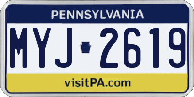 PA license plate MYJ2619