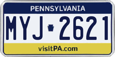 PA license plate MYJ2621