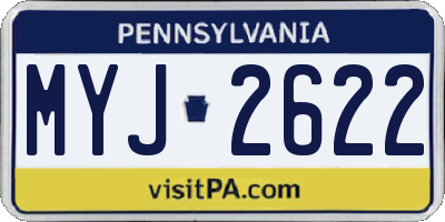 PA license plate MYJ2622
