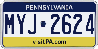PA license plate MYJ2624