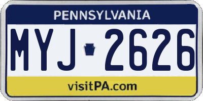 PA license plate MYJ2626