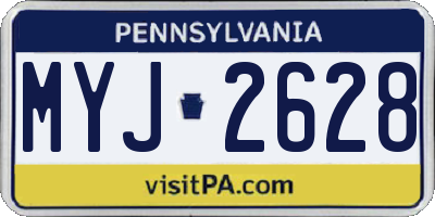 PA license plate MYJ2628