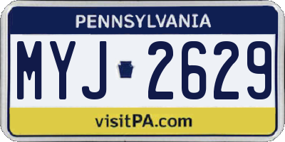 PA license plate MYJ2629