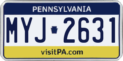 PA license plate MYJ2631