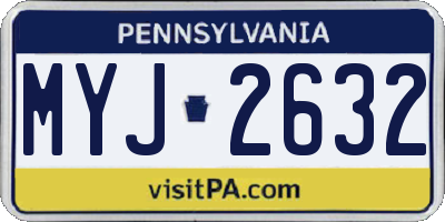 PA license plate MYJ2632