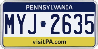 PA license plate MYJ2635