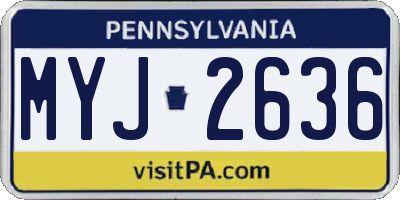 PA license plate MYJ2636