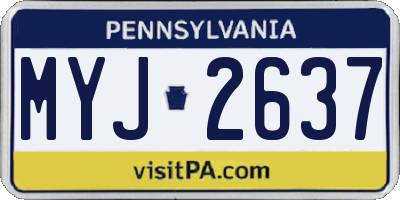 PA license plate MYJ2637