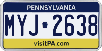 PA license plate MYJ2638