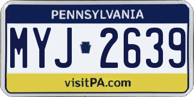 PA license plate MYJ2639