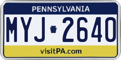 PA license plate MYJ2640