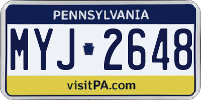 PA license plate MYJ2648