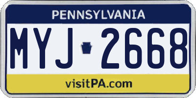PA license plate MYJ2668