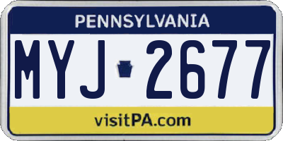 PA license plate MYJ2677