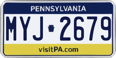 PA license plate MYJ2679