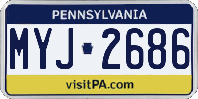 PA license plate MYJ2686