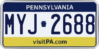 PA license plate MYJ2688