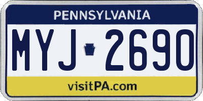PA license plate MYJ2690