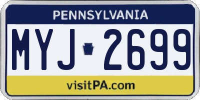 PA license plate MYJ2699