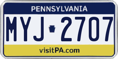 PA license plate MYJ2707