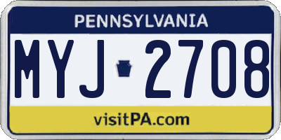 PA license plate MYJ2708