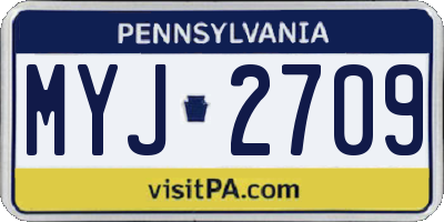 PA license plate MYJ2709