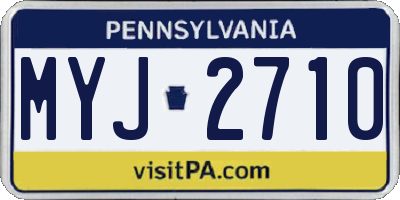 PA license plate MYJ2710