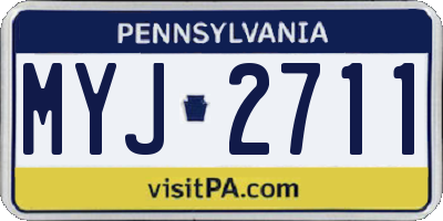 PA license plate MYJ2711