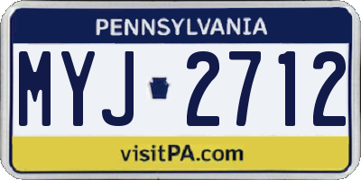 PA license plate MYJ2712