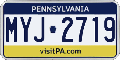 PA license plate MYJ2719