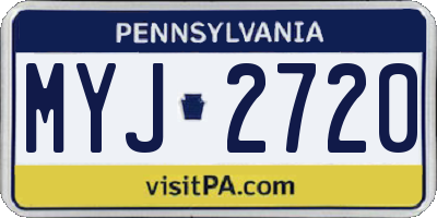 PA license plate MYJ2720