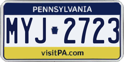 PA license plate MYJ2723