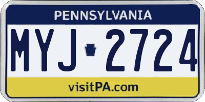PA license plate MYJ2724