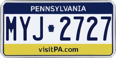 PA license plate MYJ2727