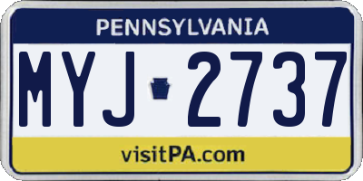 PA license plate MYJ2737