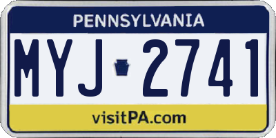 PA license plate MYJ2741