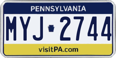 PA license plate MYJ2744