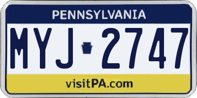 PA license plate MYJ2747