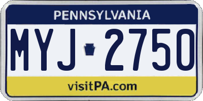 PA license plate MYJ2750