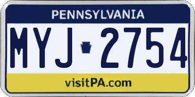 PA license plate MYJ2754
