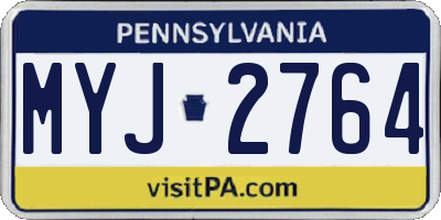 PA license plate MYJ2764