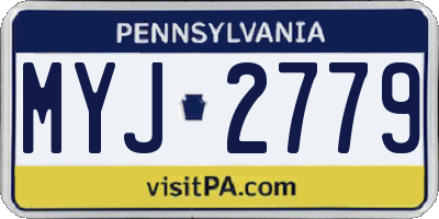 PA license plate MYJ2779