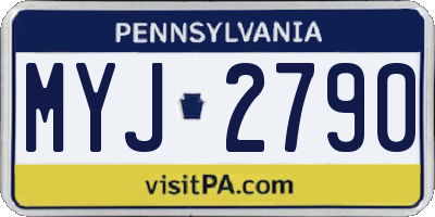 PA license plate MYJ2790
