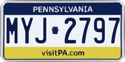 PA license plate MYJ2797