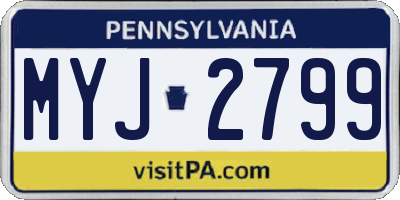PA license plate MYJ2799